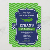 Invitations de fête d'anniversaire de l'Alligator (Devant / Derrière)