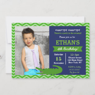 Invitations de fête d'anniversaire de l'Alligator
