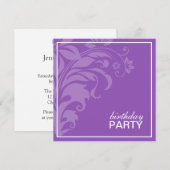 Invitations de fête d'anniversaire de l'Améthyste (Devant / Derrière)