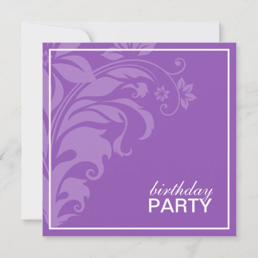 Invitations de fête d'anniversaire de l'Améthyste (Devant)