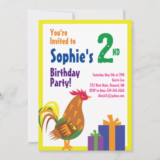 Invitations de fête d'anniversaire de l'animal de  (Devant)