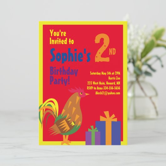 Invitations de fête d'anniversaire de l'animal de (Debout devant)