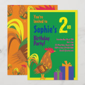 Invitations de fête d'anniversaire de l'animal de  (Devant / Derrière)