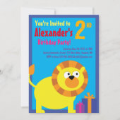 Invitations de fête d'anniversaire de l'animal Lio (Devant)