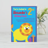 Invitations de fête d'anniversaire de l'animal Lio (Debout devant)