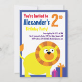 Invitations de fête d'anniversaire de l'animal Lio (Devant)