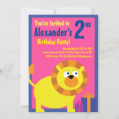 Invitations de fête d'anniversaire de l'animal Lio (Devant)