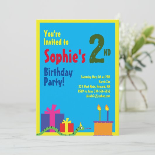 Invitations de fête d'anniversaire de l'animal ser (Debout devant)