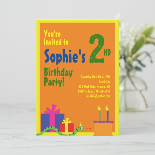 Invitations de fête d'anniversaire de l'animal ser (Debout devant)