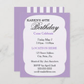 Invitations de fête d'anniversaire de lavande simp (Devant / Derrière)