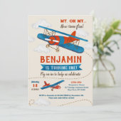 Invitations de fête d'anniversaire de l'avion vint (Debout devant)