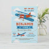 Invitations de fête d'anniversaire de l'avion vint (Debout devant)