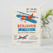 Invitations de fête d'anniversaire de l'avion vint (Debout devant)