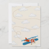 Invitations de fête d'anniversaire de l'avion vint (Dos)