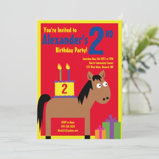 Invitations de fête d'anniversaire de l'enfant (Debout devant)