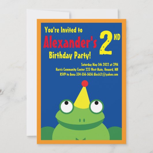 Invitations de fête d'anniversaire de l'enfant (Devant)