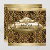 Invitations de fête d'anniversaire de Leopard (Devant / Derrière)