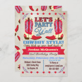 Invitations de fête d'anniversaire de l'Ouest de C (Devant / Derrière)