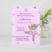 Invitations de fête d'anniversaire de l'ours de Ba (Debout devant)