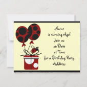 Invitations de fête d'anniversaire de Madame Bug (Dos)