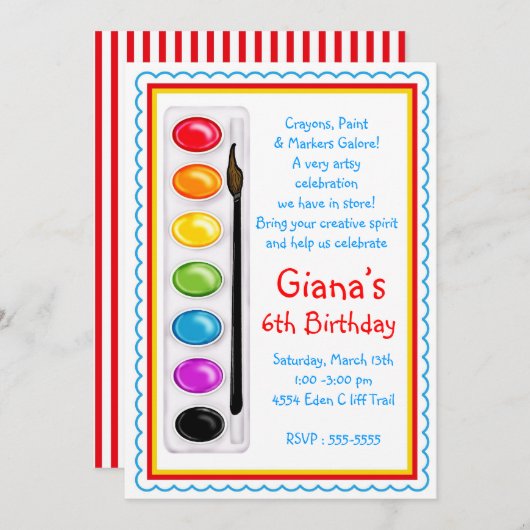 Invitations de fête d'anniversaire de métier de (Devant / Derrière)