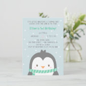 Invitations de fête d'anniversaire de mignonne Pen (Debout devant)