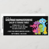 Invitations de fête d'anniversaire de Monster Bash (Devant / Derrière)