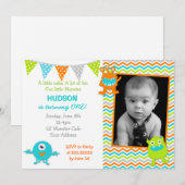 Invitations de fête d'anniversaire de monstre (Devant / Derrière)