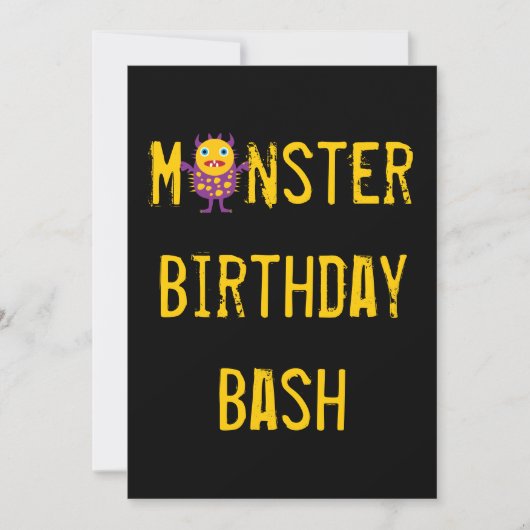 Invitations de fête d'anniversaire de monstres fou (Devant)
