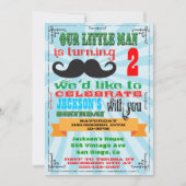 Invitations de fête d'anniversaire de Moustache (Devant)