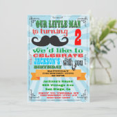 Invitations de fête d'anniversaire de Moustache (Debout devant)