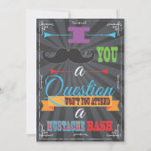 Invitations de fête d'anniversaire de moustache de (Dos)