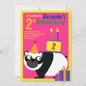 Invitations de fête d'anniversaire de Panda Animal (Devant)