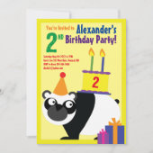 Invitations de fête d'anniversaire de Panda Animal (Devant)