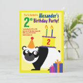 Invitations de fête d'anniversaire de Panda Animal (Debout devant)