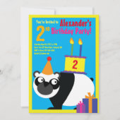 Invitations de fête d'anniversaire de Panda Animal (Devant)