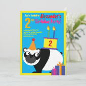 Invitations de fête d'anniversaire de Panda Animal (Debout devant)