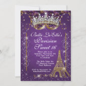 Invitations de fête d'anniversaire de Paris Bling (Devant)