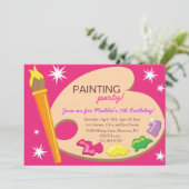Invitations de fête d'anniversaire de peinture et (Debout devant)