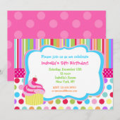 Invitations de fête d'anniversaire de petit gâteau (Devant / Derrière)