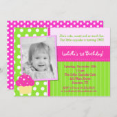 Invitations de fête d'anniversaire de petit gâteau (Devant / Derrière)