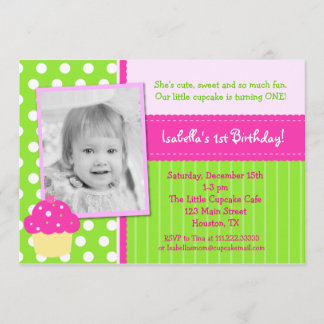 Invitations de fête d'anniversaire de petit gâteau
