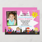 Invitations de fête d'anniversaire de photo de (Devant / Derrière)