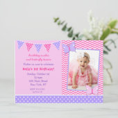 Invitations de fête d'anniversaire de photo de (Debout devant)