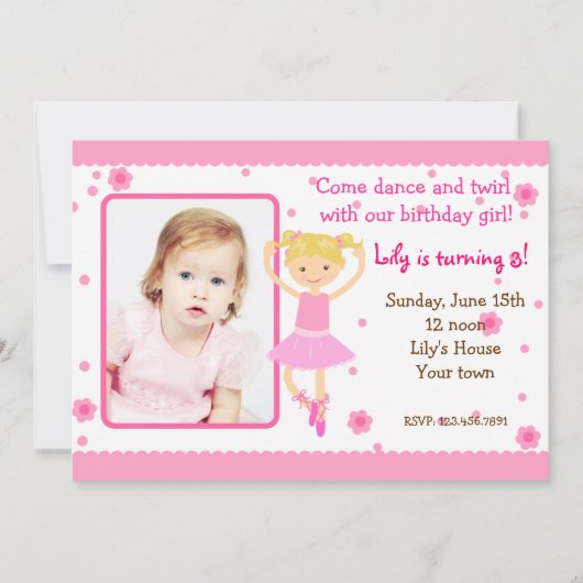 Invitations de fête d'anniversaire de photo de (Devant)