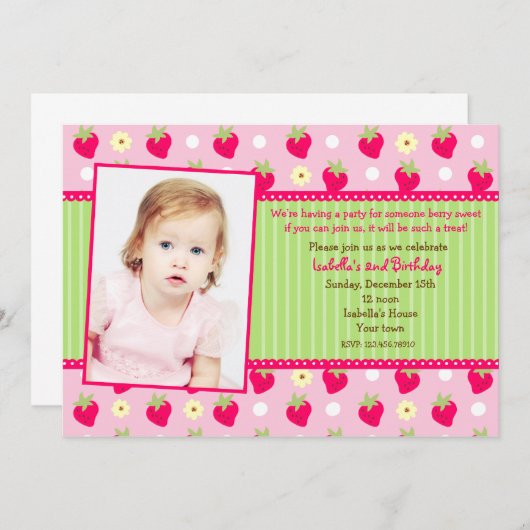 Invitations de fête d'anniversaire de photo de (Devant / Derrière)