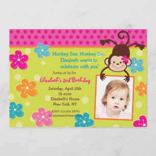 Invitations de fête d'anniversaire de photo de