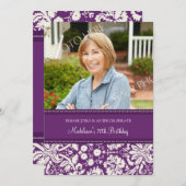 Invitations de fête d'anniversaire de photo de (Devant / Derrière)