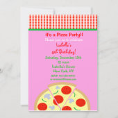 Invitations de fête d'anniversaire de pizza (Devant)