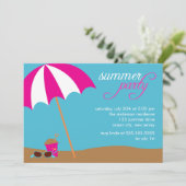 Invitations de fête d'anniversaire de plage (Debout devant)